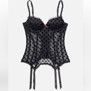Agent Provocateur Black Polka Dot Bustier